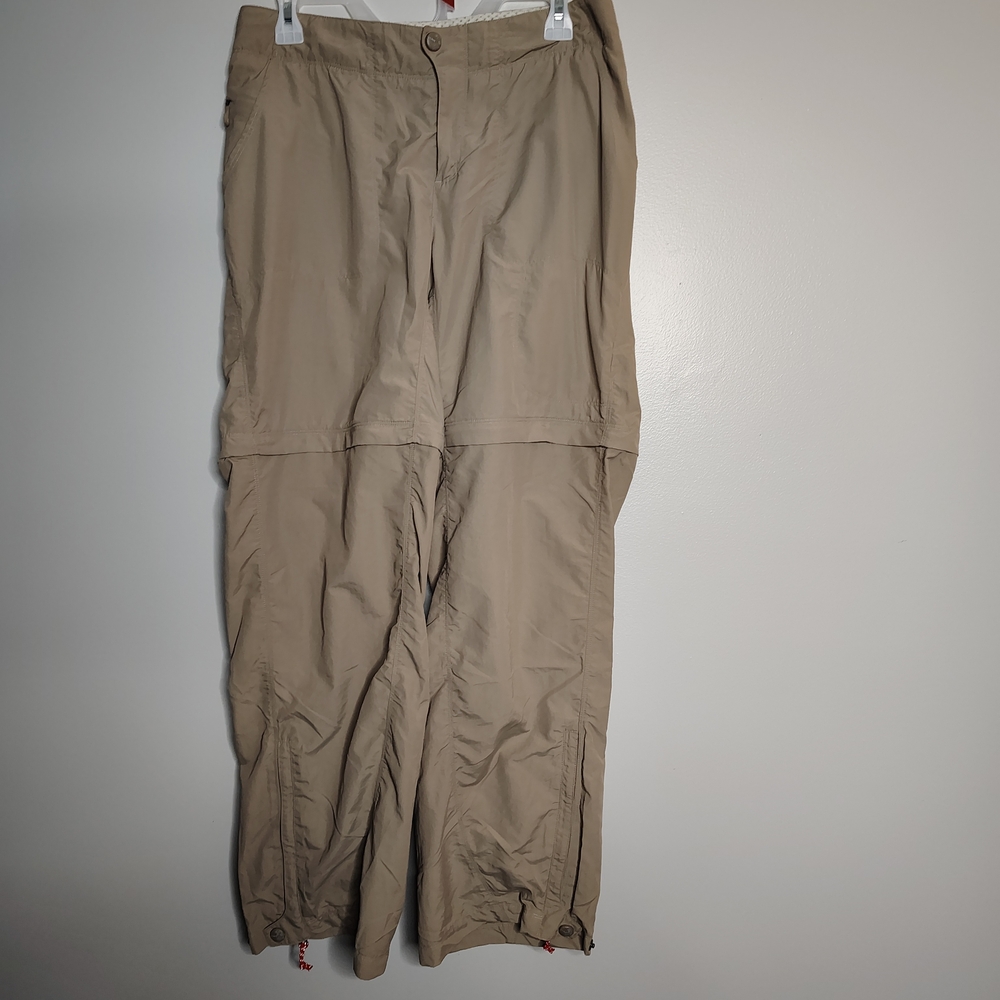 LL Bean Beige Tan Convertible Hiking Pants Women's Size 8 100% Nylon Outdoor